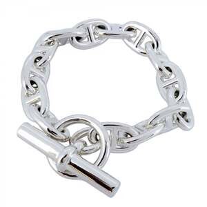 Hermes Chaine d'Ancre Bracelet, MM, 14 Links, Silver 925, Women's